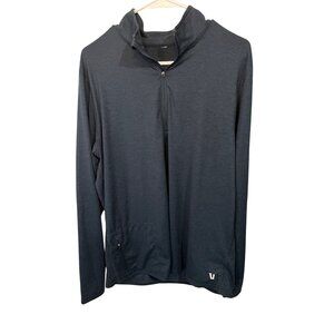 Vuori Mens Navy Long Sleeve 1/4 Zip Pullover With Pocket